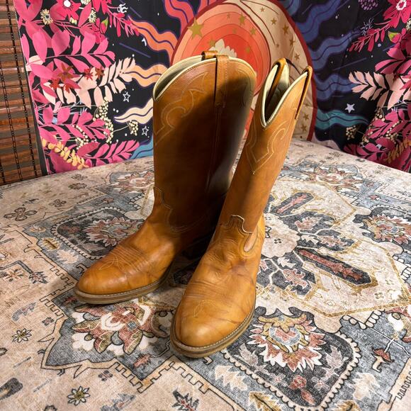 Vintage Dingo Cowboy Boots Acme Made in USA Leather Cowgirl Women's Size 11 - Picture 2 of 16